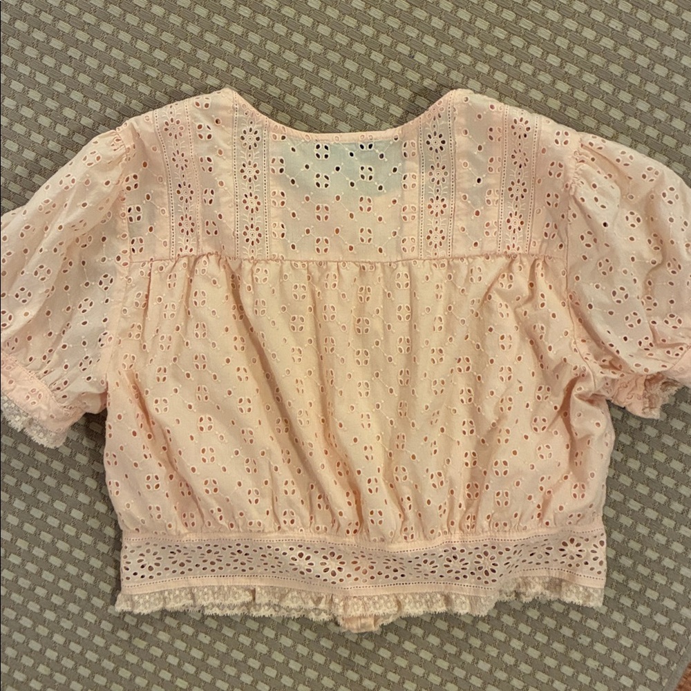J. Crew Peach Eyelet Blouse - Picture 5 of 5